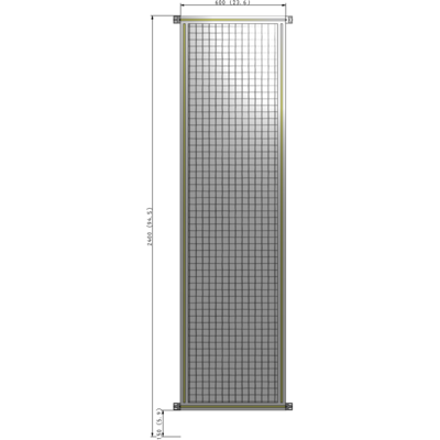 A4-2400-0600-0150-HYMZK SINGLE PANEL-NO LEGS WITH HINGES 2400MM X 600MM  1" MESH, AS A KIT