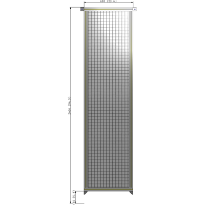 A4-2400-0600-0150-TYMZA SINGLE PANEL-NO LEGS WITH TIE PLATES AND ANGLE 2400MM X 600MM  1" MESH, FULLY ASSEMBLED