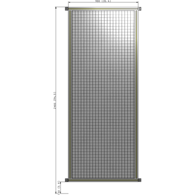 A4-2400-0900-0150-HYMZK SINGLE PANEL-NO LEGS WITH HINGES 2400MM X 900MM  1" MESH, AS A KIT