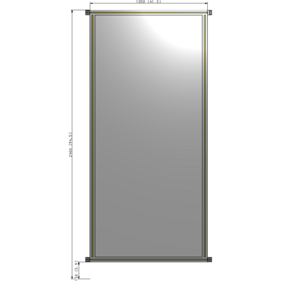 A4-2400-1050-0150-HYPZK SINGLE PANEL-NO LEGS WITH HINGES 2400MM X 1050MM  1/4" POLYCARBONATE, AS A KIT