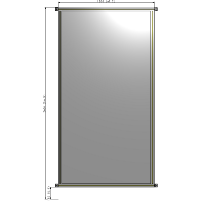 A4-2400-1200-0150-HYPZA SINGLE PANEL-NO LEGS WITH HINGES 2400MM X 1200MM  1/4" POLYCARBONATE, FULLY ASSEMBLED