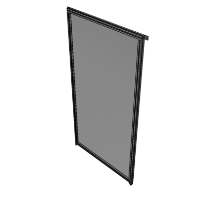 A4-2400-1200-0150-TYPZA SINGLE PANEL-NO LEGS WITH TIE PLATES AND ANGLE 2400MM X 1200MM  1/4" POLYCARBONATE, ASSEMBLED