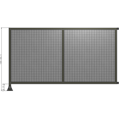 B1-1400-2400-0150-HYMFK DOUBLE PANEL-LEG ON LEFT, HINGE ON RIGHT 1400MM X 2400MM  1" MESH, FULLY ASSEMBLED