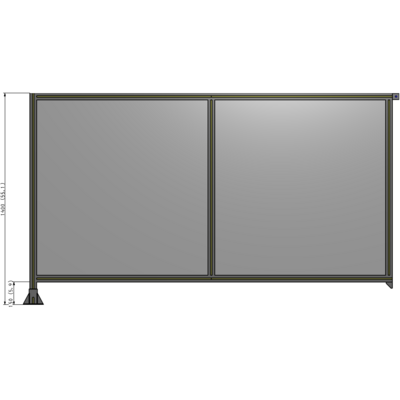 B1-1400-2400-0150-TYPFA DOUBLE PANEL-LEG ON LEFT, TIE PLATE AND ANGLE ON RIGHT 1400MM X 2400MM  1/4" POLYCARBONATE, AS A KIT