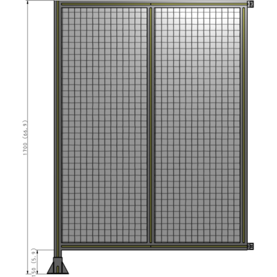B1-1700-1200-0150-HYMFA DOUBLE PANEL-LEG ON LEFT, HINGE ON RIGHT 1700MM X 1200MM  1" MESH, AS A KIT