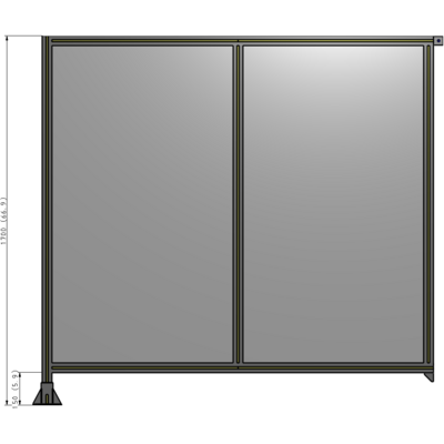 B1-1700-1800-0150-TYPFK DOUBLE PANEL-LEG ON LEFT, TIE PLATE AND ANGLE ON RIGHT 1700MM X 1800MM  1/4" POLYCARBONATE, AS A KIT