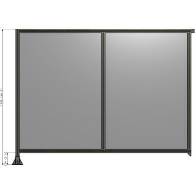 B1-1700-2200-0150-TYPFA DOUBLE PANEL-LEG ON LEFT, TIE PLATE AND ANGLE ON RIGHT 1700MM X 2200MM  1/4" POLYCARB, ASSEMBLED
