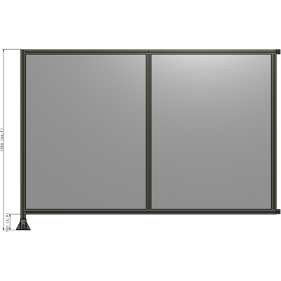 B1-1700-2400-0150-HYPFK DOUBLE PANEL-LEG ON LEFT, HINGE ON RIGHT 1700MM X 2400MM  1/4" POLYCARBONATE, AS A KIT