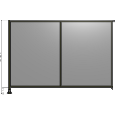 B1-1700-2400-0150-TYPFA DOUBLE PANEL-LEG ON LEFT, TIE PLATE AND ANGLE ON RIGHT 1700MM X 2400MM  1/4" POLYCARB, ASSEMBLED