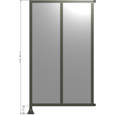 B1-2135-1200-0150-HYPFA DOUBLE PANEL-LEG ON LEFT, HINGE ON RIGHT 2135MM X 1200MM  1/4" POLYCARBONATE, AS A KIT