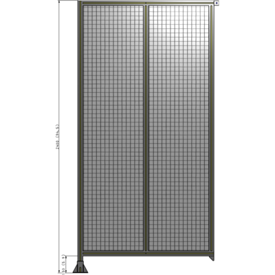 B1-2400-1200-0150-TYMFA DOUBLE PANEL-LEG ON LEFT, TIE PLATE AND ANGLE ON RIGHT 2400MM X 1200MM  1" MESH, FULLY ASSEMBLED