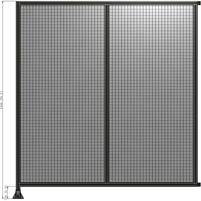 B1-2400-2200-0150-HYMFK DOUBLE PANEL-LEG ON LEFT, HINGE ON RIGHT 2400MM X 2200MM  1" MESH, FULLY ASSEMBLED