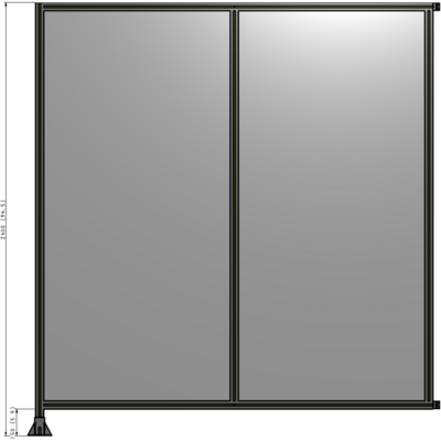 B1-2400-2200-0150-HYPFA DOUBLE PANEL-LEG ON LEFT, HINGE ON RIGHT 2400MM X 2200MM  1/4" POLYCARBONATE, AS A KIT