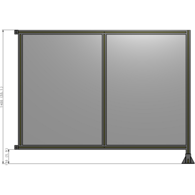 B2-1400-1800-0150-HYPFK DOUBLE PANEL-LEG ON RIGHT, HINGE ON LEFT 1400MM X 1800MM 1/4" POLYCARBONATE, AS A KIT