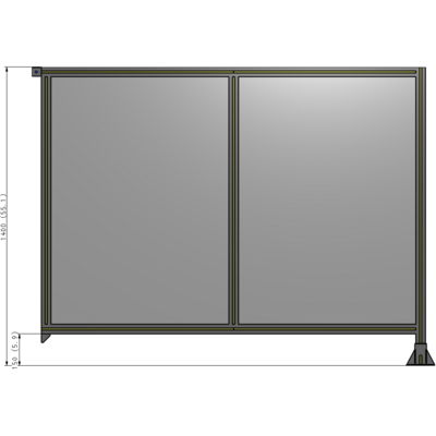 B2-1400-1800-0150-TYPFK DOUBLE PANEL-LEG ON RIGHT, TIE PLATE AND ANGLE ON LEFT 1400MM X 1800MM 1/4" POLYCARBONATE, AS A KIT