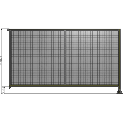 B2-1400-2400-0150-TYMFK DOUBLE PANEL-LEG ON RIGHT, TIE PLATE AND ANGLE ON LEFT 1400MM X 2400MM 1" MESH, FULLY ASSEMBLED