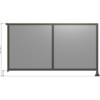 B2-1400-2400-0150-TYPFK DOUBLE PANEL-LEG ON RIGHT, TIE PLATE AND ANGLE ON LEFT 1400MM X 2400MM 1/4" POLYCARB, ASSEMBLED