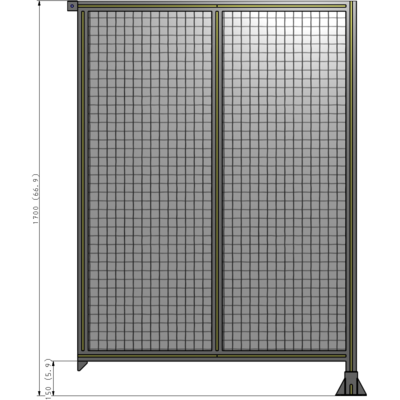 B2-1700-1200-0150-TYMFK DOUBLE PANEL-LEG ON RIGHT, TIE PLATE AND ANGLE ON LEFT 1700MM X 1200MM  1" MESH, FULLY ASSEMBLED