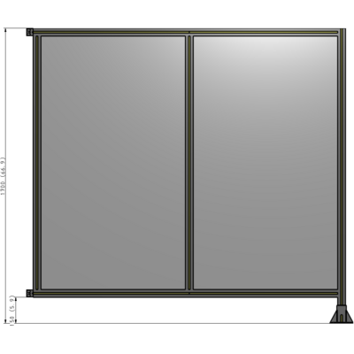 B2-1700-1800-0150-HYPFA DOUBLE PANEL-LEG ON RIGHT, HINGE ON LEFT 1700MM X 1800MM  1/4" POLYCARB, ASSEMBLED