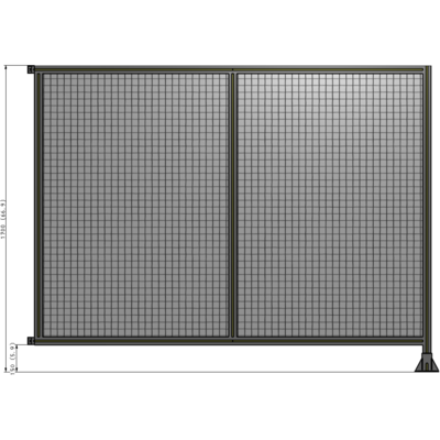 B2-1700-2200-0150-HYMFA DOUBLE PANEL-LEG ON RIGHT, HINGE ON LEFT 1700MM X 2200MM 1" MESH, FULLY ASSEMBLED