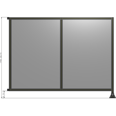 B2-1700-2200-0150-HYPFA DOUBLE PANEL-LEG ON RIGHT, HINGE ON LEFT 1700MM X 2200MM 1/4" POLYCARB, ASSEMBLED