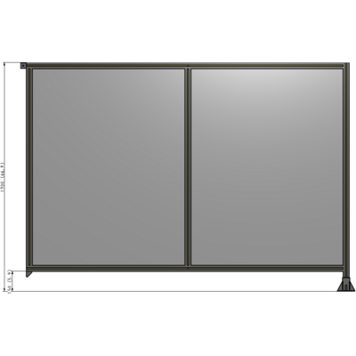 B2-1700-2400-0150-TYPFK DOUBLE PANEL-LEG ON RIGHT, TIE PLATE AND ANGLE ON LEFT 1700MM X 2400MM 1/4" POLYCARB, ASSEMBLED