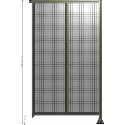 B2-2135-1200-0150-TYMFK DOUBLE PANEL-LEG ON RIGHT, TIE PLATE AND ANGLE ON LEFT 2135MM X 1200MM 1" MESH, FULLY ASSEMBLED