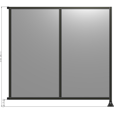 B2-2135-2200-0150-HYPFK DOUBLE PANEL-LEG ON RIGHT, HINGE ON LEFT 2135MM X 2200MM 1/4" POLYCARBONATE, AS A KIT