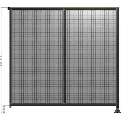 B2-2135-2200-0150-TYMFA DOUBLE PANEL-LEG ON RIGHT, TIE PLATE AND ANGLE ON LEFT 2135MM X 2200MM 1" MESH, FULLY ASSEMBLED
