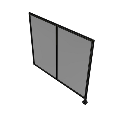B2-2135-2400-0150-TYPFA DOUBLE PANEL-LEG ON RIGHT, TIE PLATE AND ANGLE ON LEFT 2135MM X 2400MM 1/4" POLYCARB, ASSEMBLED