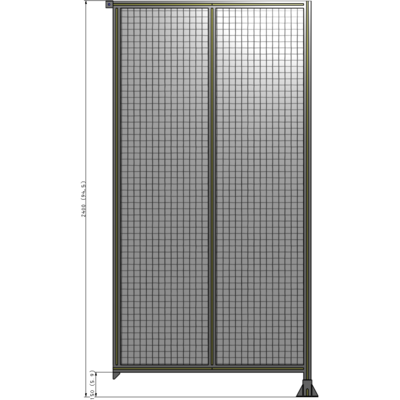 B2-2400-1200-0150-TYMFK DOUBLE PANEL-LEG ON RIGHT, TIE PLATE AND ANGLE ON LEFT 2400MM X 1200MM  1" MESH, AS A KIT