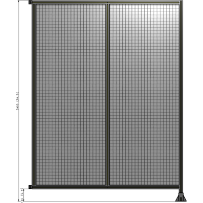 B2-2400-1800-0150-HYMFK DOUBLE PANEL-LEG ON RIGHT, HINGE ON LEFT 2400MM X 1800MM  1" MESH, FULLY ASSEMBLED