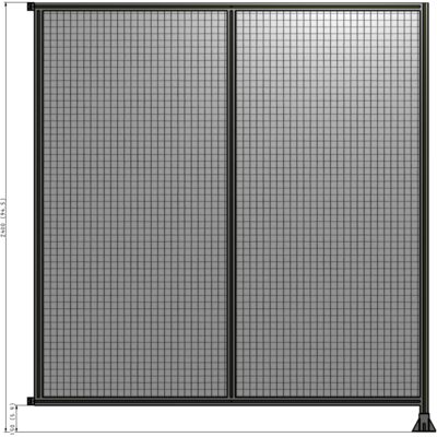 B2-2400-2200-0150-HYMFK DOUBLE PANEL-LEG ON RIGHT, HINGE ON LEFT 2400MM X 2200MM  1" MESH, FULLY ASSEMBLED