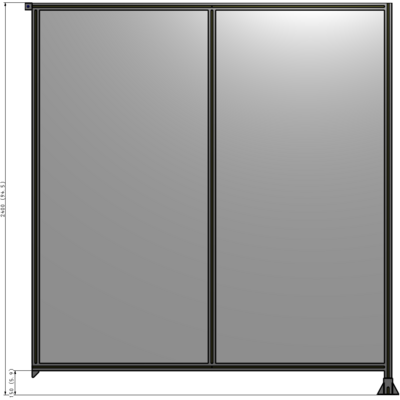 B2-2400-2200-0150-TYPFA DOUBLE PANEL-LEG ON RIGHT, TIE PLATE AND ANGLE ON LEFT 2400MM X 2200MM  1/4" POLYCARBONATE, AS A KIT