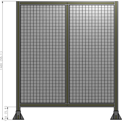 B3-1400-1200-0150-ZYMFA DOUBLE PANEL-LEG ON EACH SIDE  1400MM X 1200MM  1" MESH, FULLY ASSEMBLED