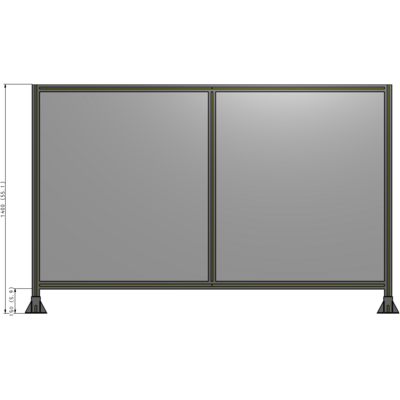 B3-1400-2200-0150-ZYPFK DOUBLE PANEL-LEG ON EACH SIDE 1400MM X 2200MM  1/4" POLYCARBONATE, AS A KIT