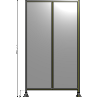 B3-2135-1200-0150-ZYPFK DOUBLE PANEL-LEG ON EACH SIDE 2135MM X 1200MM  1/4" POLYCARBONATE, FULLY ASSEMBLED