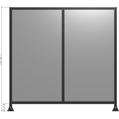B3-2135-2200-0150-ZYPFA DOUBLE PANEL-LEG ON EACH SIDE 2135MM X 2200MM 1/4" POLYCARBONATE, FULLY ASSEMBLED