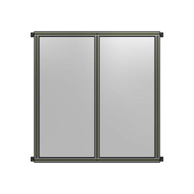DOUBLE PANEL-NO LEGS, HINGE CONNECTORS 1400MM X 1200MM  1/4&quot; POLYCARBONATE, ASSEMBLED