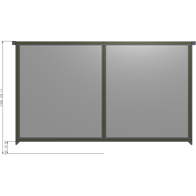 B4-1400-2200-0150-TYPZA DOUBLE PANEL-NO LEGS, TIE PLATE AND ANGLE CONNECTORS 1400MM X 2200MM  1/4" POLYCARBONATE, ASSEMBLED