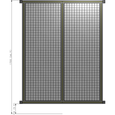 B4-1700-1200-0150-HYMZK DOUBLE PANEL-NO LEGS, HINGE CONNECTORS 1700MM X 1200MM  1" MESH, AS A KIT