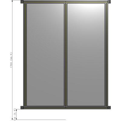 B4-1700-1200-0150-HYPZK DOUBLE PANEL-NO LEGS, HINGE CONNECTORS 1700MM X 1200MM  1/4" POLYCARBONATE, AS A KIT