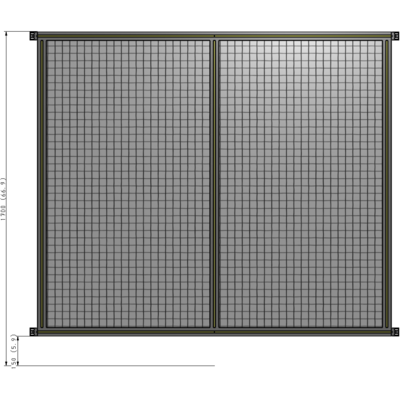 B4-1700-1800-0150-HYMZK DOUBLE PANEL-NO LEGS, HINGE CONNECTORS 1700MM X 1800MM  1" MESH, FULLY ASSEMBLED