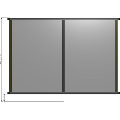 B4-1700-2200-0150-HYPZK DOUBLE PANEL-NO LEGS, HINGE CONNECTORS 1700MM X 2200MM  1/4" POLYCARBONATE, ASSEMBLED