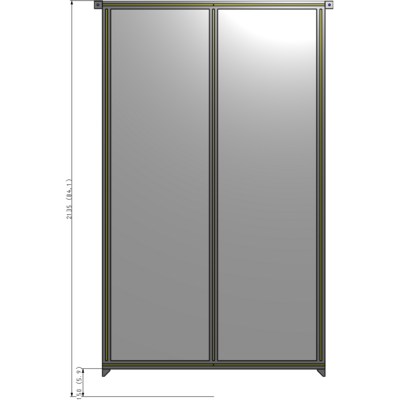 B4-2135-1200-0150-TYPZA DOUBLE PANEL-NO LEGS, TIE PLATE AND ANGLE CONNECTORS 2135MM X 1200MM  1/4" POLYCARBONATE, ASSEMBLED