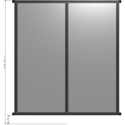 B4-2135-1800-0150-HYPZA DOUBLE PANEL-NO LEGS, HINGE CONNECTORS 2135MM X 1800MM  1/4" POLYCARBONATE, ASSEMBLED