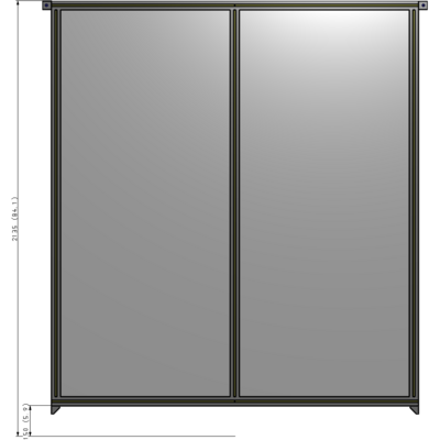 B4-2135-1800-0150-TYPZA DOUBLE PANEL-NO LEGS, TIE PLATE AND ANGLE CONNECTORS 2135MM X 1800MM  1/4" POLYCARBONATE, ASSEMBLED