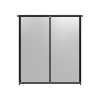 DOUBLE PANEL-NO LEGS, TIE PLATE AND ANGLE CONNECTORS 2135MM X 1800MM  1/4&quot; POLYCARBONATE, ASSEMBLED