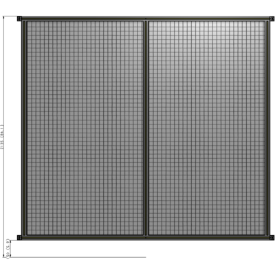B4-2135-2200-0150-HYMZA DOUBLE PANEL-NO LEGS, HINGE CONNECTORS 2135MM X  2200MM  1" MESH, AS A KIT