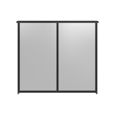 DOUBLE PANEL-NO LEGS, TIE PLATE AND ANGLE CONNECTORS 2135MM X  2200MM  1/4&quot; POLYCARBONATE, ASSEMBLED